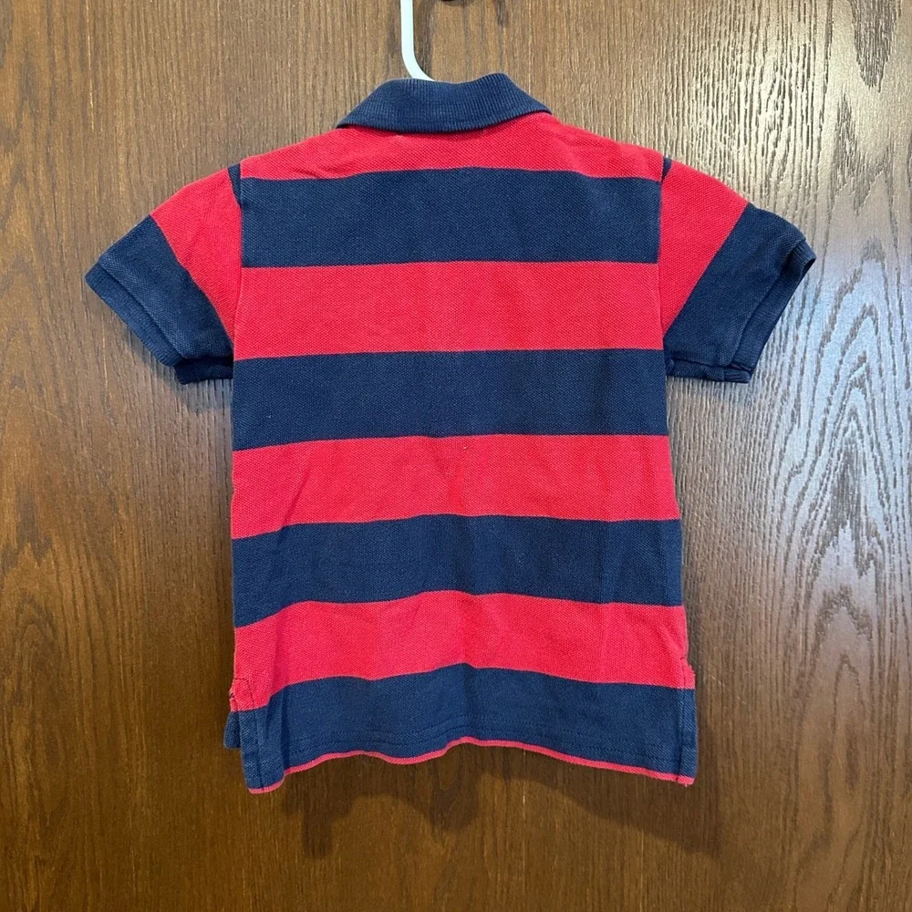 Polo Ralph Lauren Kids‎ 18M Red Navy Striped Short Sleeve Polo Shirt